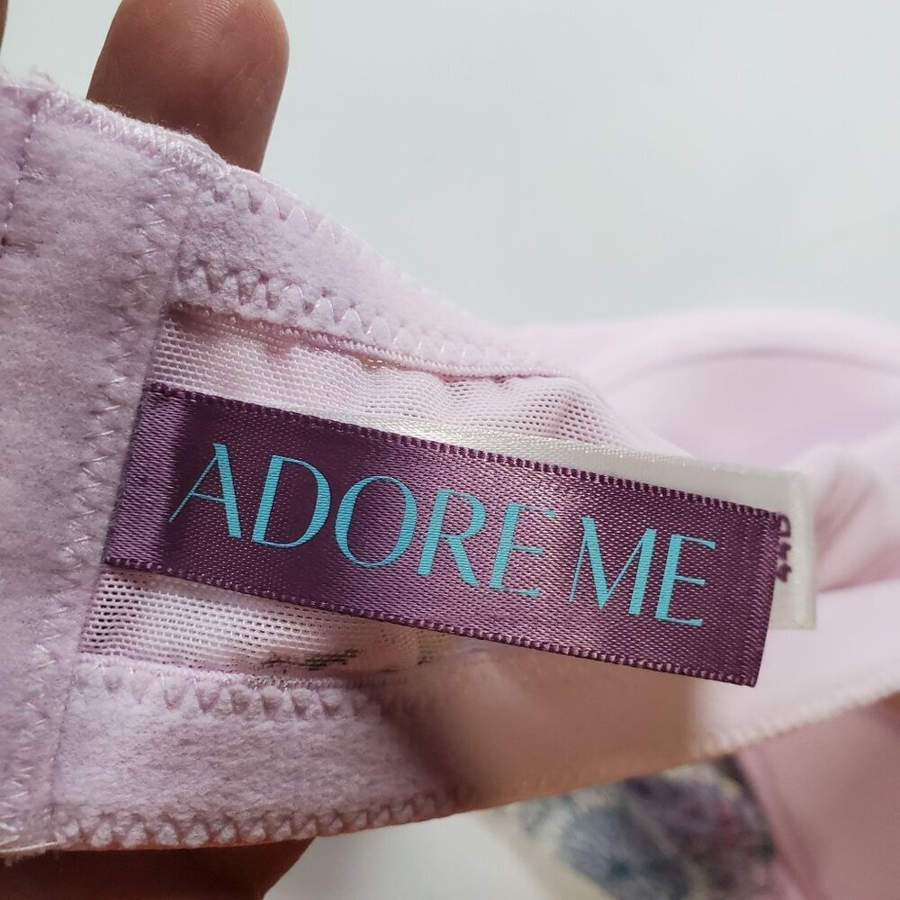 Adore Me Prisma Contour Quarter Bra Women Size 44D NWT Intimates Mesh Floral - Picture 7 of 11